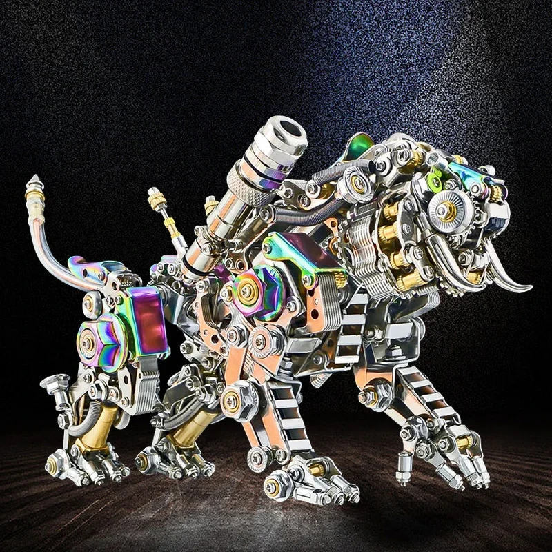 Kits de modelos de animales de tigre de Bengala/Silodon de Metal 3D con ala, rompecabezas mecánicos, modelos de juguetes, ensamblaje de Metal