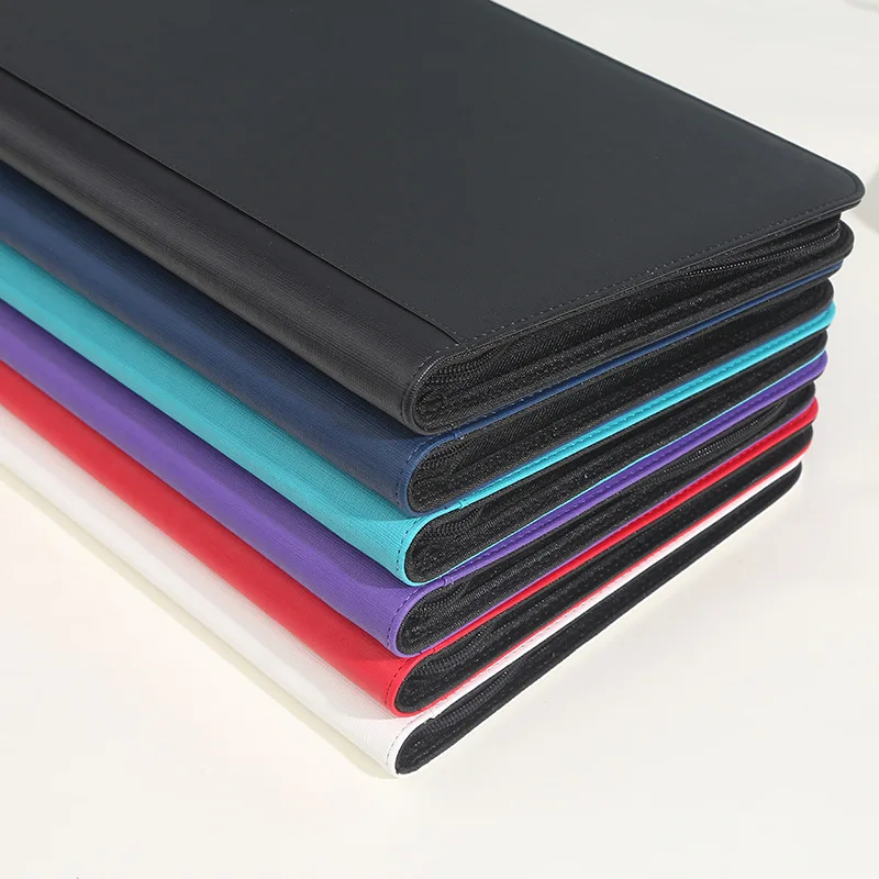 Trading Card Binder PU Leather Cover 9 Pocket Zippered Album For Sports Star Football Basketball Collectible Cards