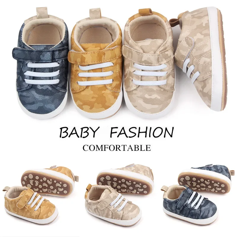 

Baby Boys Girls PU Leather Sneakers Anti-Slip Rubber Sole Infant First Walkers Outdoor Shoes