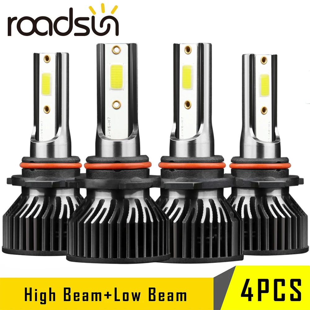 

4x 9005 9006 Front LED Headlight High Low Beam Combo Auto Turbo Bright Bulbs 6000K Replace For Kia Optima 2016 2017 2018 2019