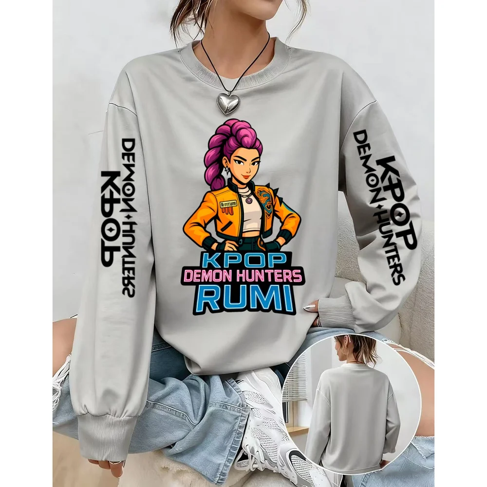 Damska bluza z kapturem jesienna Anime KPop Demon Hunters bluza z kapturem damska codzienna bluza z długim rękawem streetwear