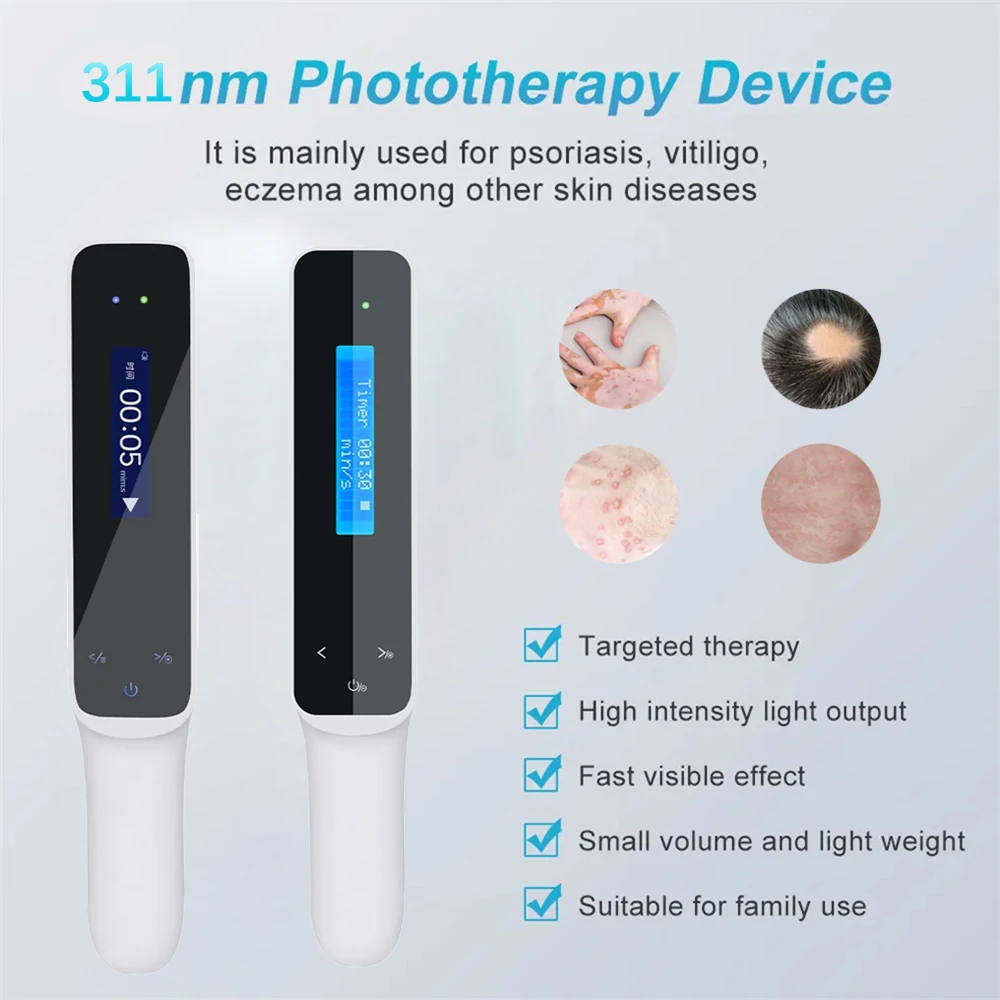 311nm UVB ultrafioletowy przyrząd do fototerapii leczenie bielactwa lampa UV laser do terapii bielactwo łuszczyca choroby skóry