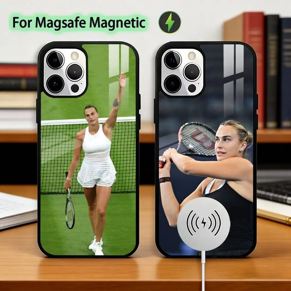 

A-Aryna Sabalenka Tennis Sport Phone Case For iPhone17,16,15,14,13,12,11 Plus,Pro Magnetic with Magsafe Wireless Charging