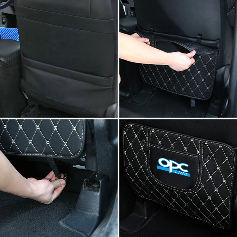 Car Seat Back Anti Kick Pad Leather Scratch Mat For Opel Opc Corsa Astra Insignia Vectra Zafira Meriva Mokka Grandland Vivaro - view 5