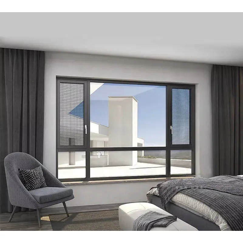 Modern Soundproof Swing Open Style Aluminum Alloy Windows Magnetic Stainless Steel Screen Low-E Glass Energy