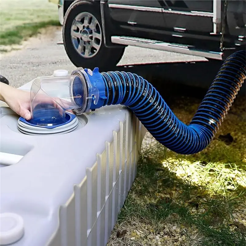Wastewater Discharge Hose Kit-3-Foot For RV Sewer Hose Wrench And Gloves For Campers And Travel Trailers