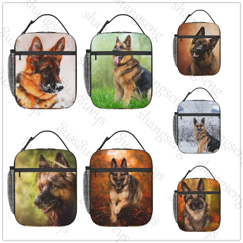 

shepherd Dog Animal Lunch Bag insulated bag,student thickened waterproof Bento Bag Outdoor Travel Ice Pack Picnic Bags Lunch Bag