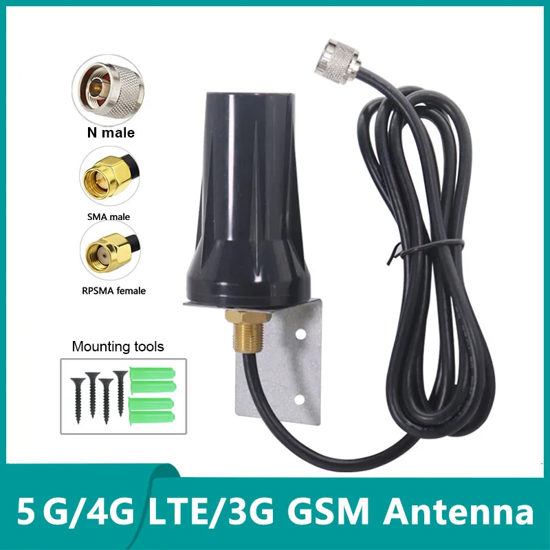 Omni External WiFi Aerial, IP67 Waterproof, Full Band Cabinet Antenna with RG58, Low Loss Copper Cable, Omni, 5G, 4G, 3G LTE