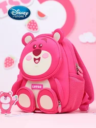 Disney Kindergarten Baby Backpack Cartoon 3D Lotso Alien Schoolbag Children Boy Girl Anti Loss Bag Cute Comfortable Breathable