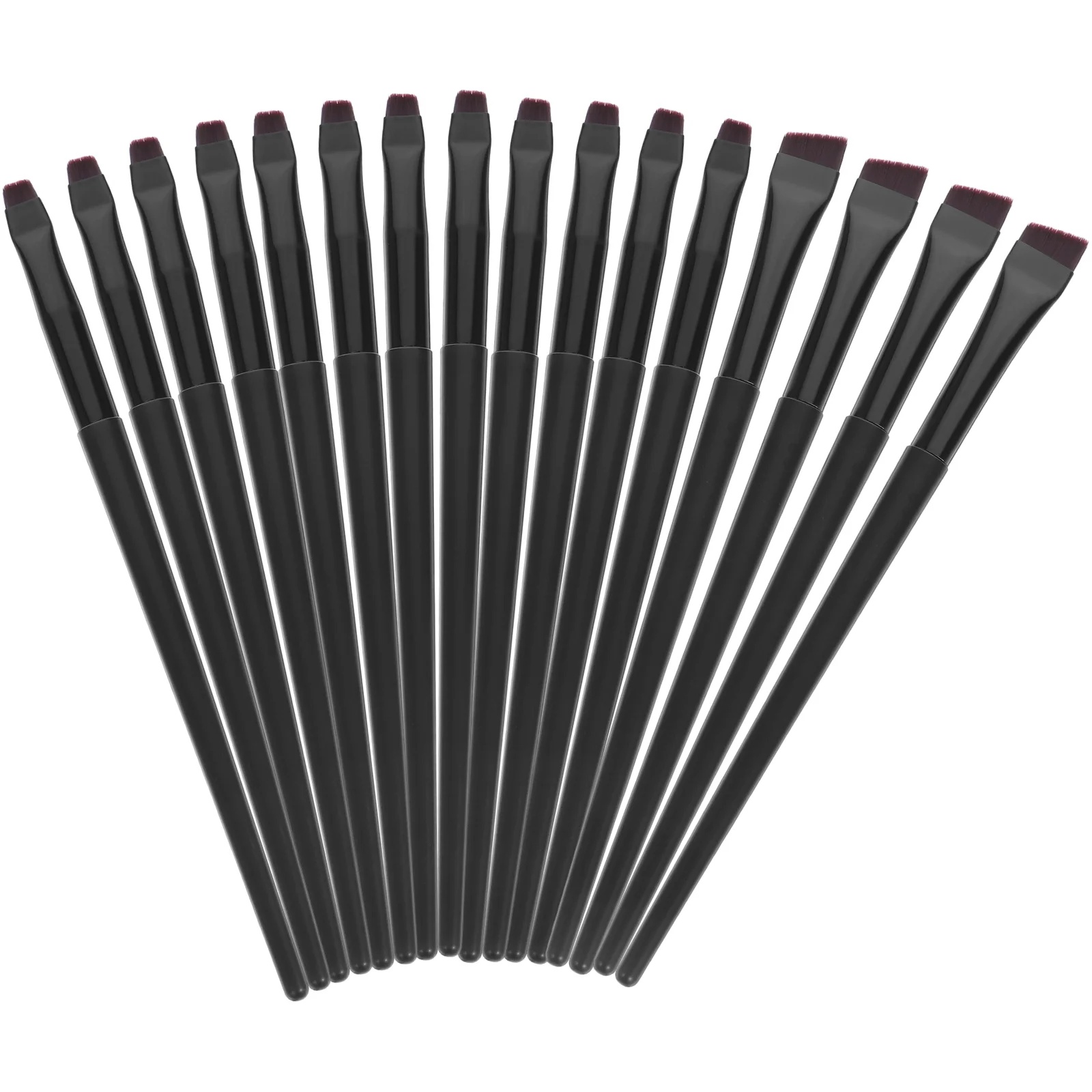 16 Pcs Lipstick Applicator Brush Eyeliner Eyebrow Portable Black Plastic Makeup for Women