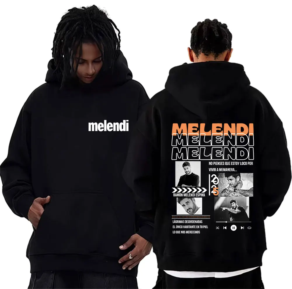 مغني الراب ميلندي جولة 2025 الجرافيك هوديي الرجال النساء طويلة الأكمام خمر موضة البلوز رجل كنزة صوف مقنعين الشارع الشهير