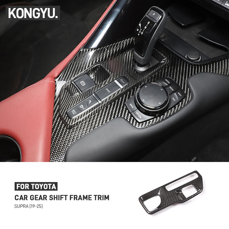 

For Toyota GR Supra A90 A91 MK5 2019-2025 Real Carbon Fiber Car Central Control Gear Shift Panel Frame Trim Cover Accessories