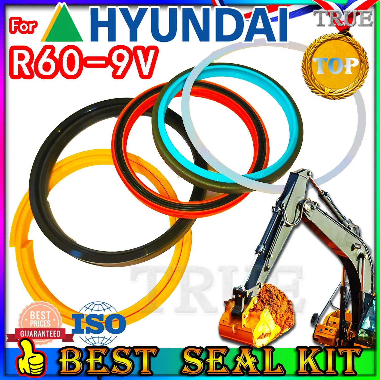 

For Hyundai R60-9V Oil Seal Repair Kit Boom Arm Bucket Excavator Hydraulic Cylinder R60 9V Reliable Mend proof Center Swivel