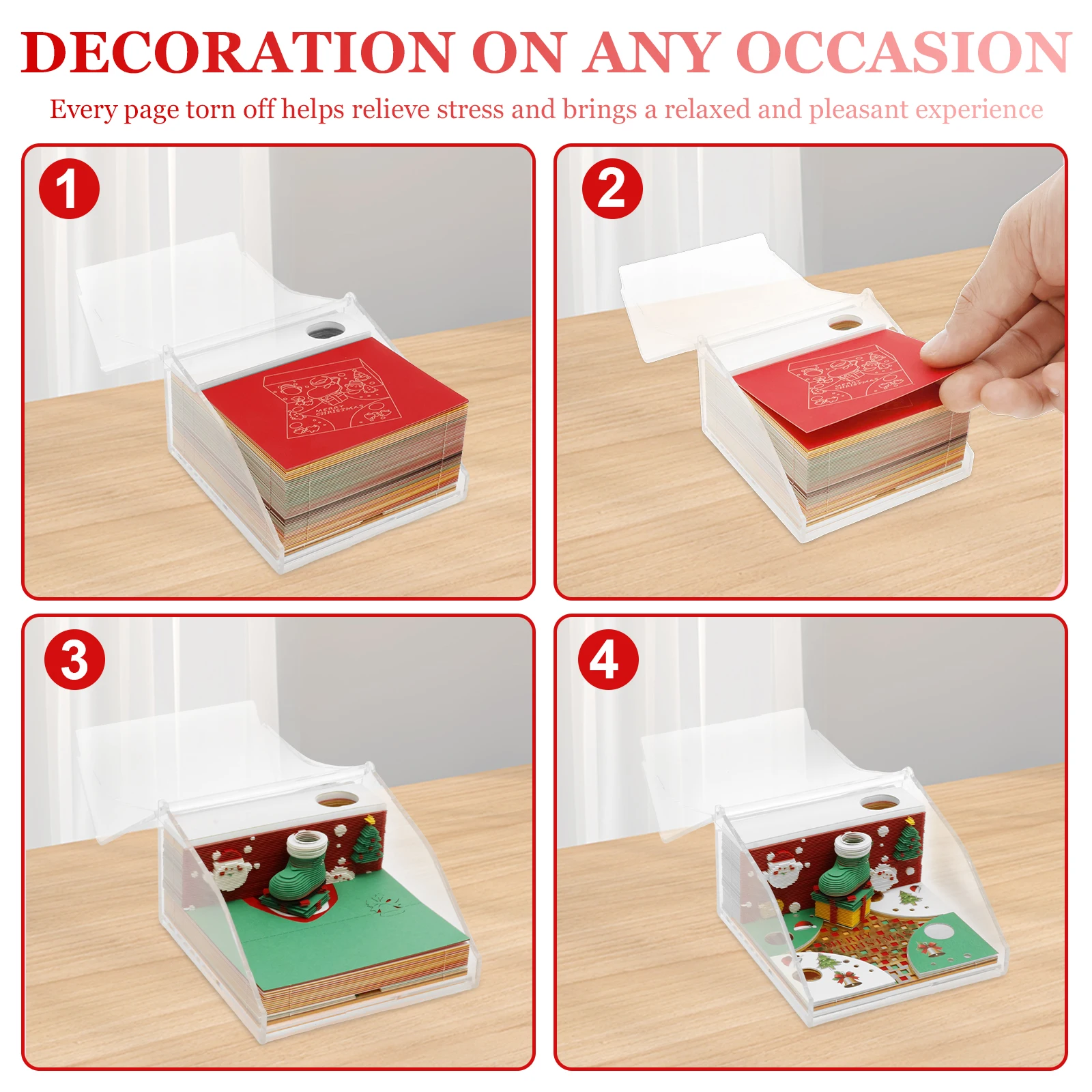 ثلاثية الأبعاد الفن التقويم مذكرة الوسادة 2026 الإبداعية المسيل للدموع بعيدا ثلاثية الأبعاد أجندة مكتبية /رزنامة مكتبية المفكرة مع مصباح ليد غير لاصقة ورقة نحت المفكرة ديكور #5