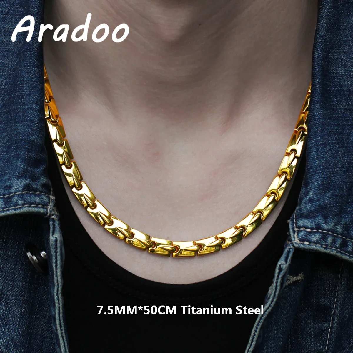 ARADOO Men Necklace Steel Silver 4