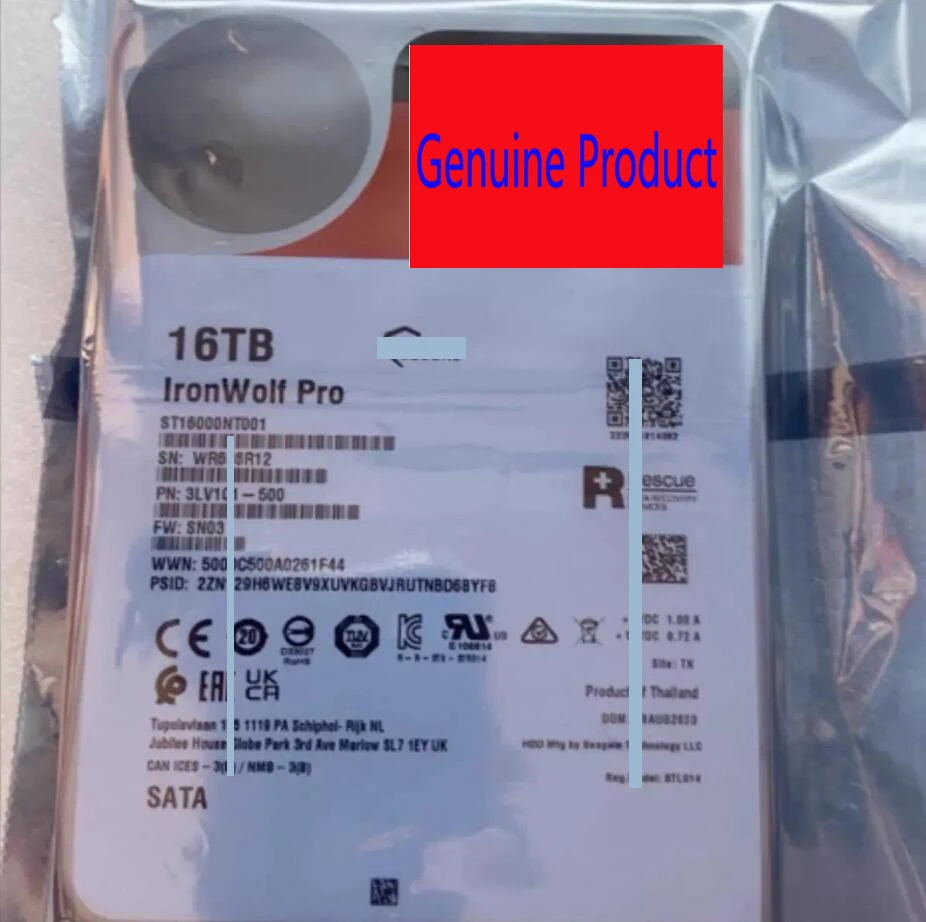 

NEW IronWolf Pro ST16000NT001 16TB 7200 RPM 256MB Cache 3.5" Internal Hard