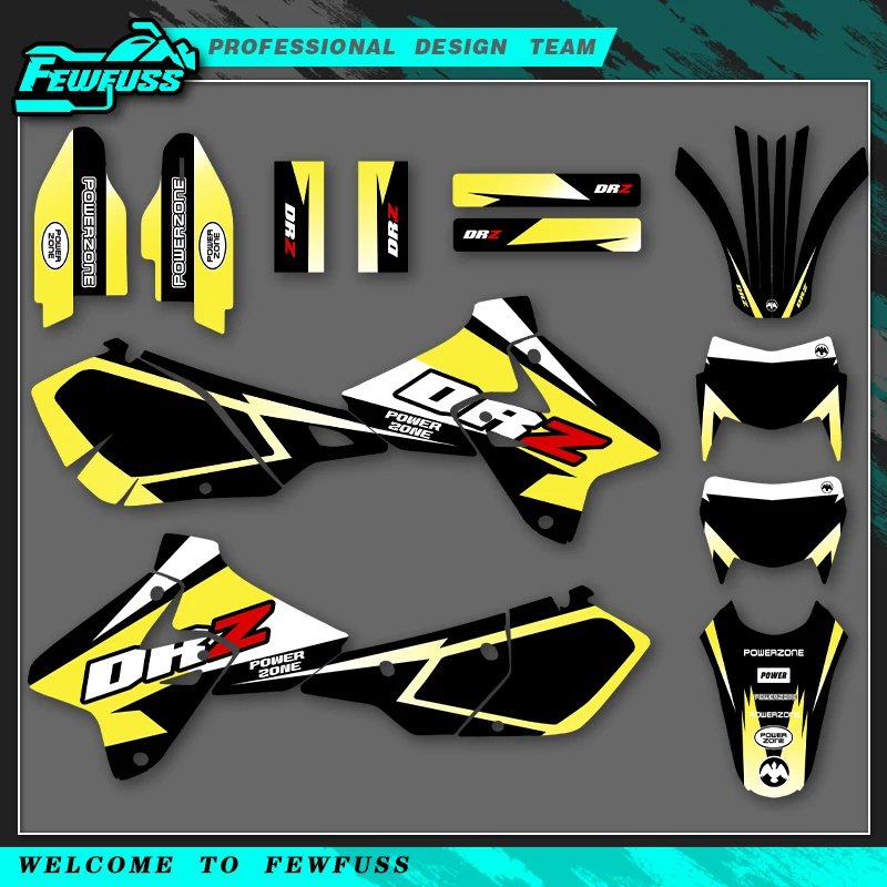 

Комплект наклеек с графикой мотоцикла Fewfuss для SUZUKI DRZ400 SM S E DRZ 400 SM S E 2000-2020, индивидуальный номер, имя