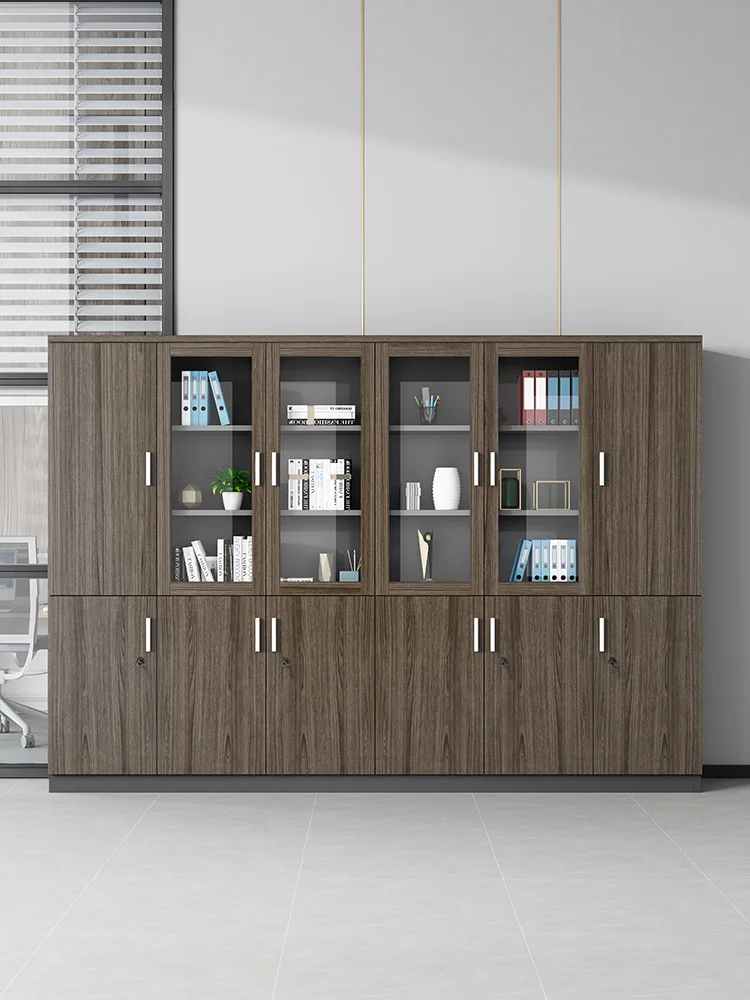 High-end file cabinet office storage floor file cabinet boss table matching bookcase