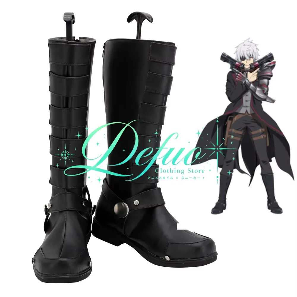 Hajime Nagumo Black Cosplay Boots Custom Made for Halloween Anime Party and Photo Shoot