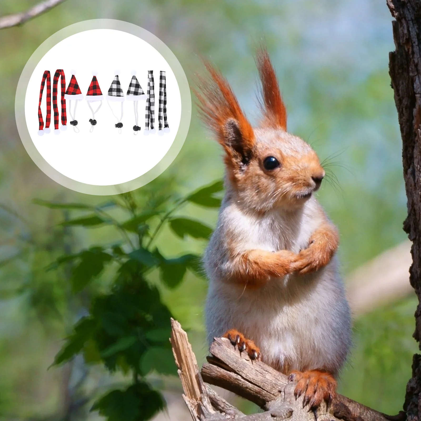 

4Sets Christmas Pet Hat Scarf Set Small Animal Costume Accessories Xmas Party Photo Prop Holiday Decoration Small Animal Hat