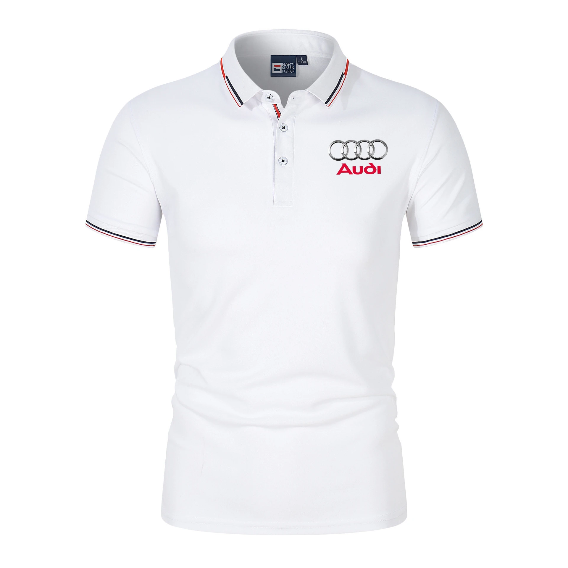 Men's T-Shirt, Short-Sleeved Polo Shirt, Summer, Audi Car Print Product, Fashionable and Breathable, Car Beauty and Maintenance