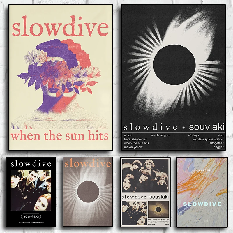 Abstract Slowdive Souvlaki Shoegaze Minimal Music Album Cover Poster Canvas Painting Wall Art Pictures Home Interior Decor