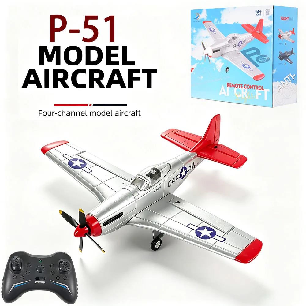 FX9501 Mustang Fighter Jet P51 RC Airplane 2.4G 4CH Remote Control Fixed Wing Aviation Model Airplane Electric Foam Glider Toys