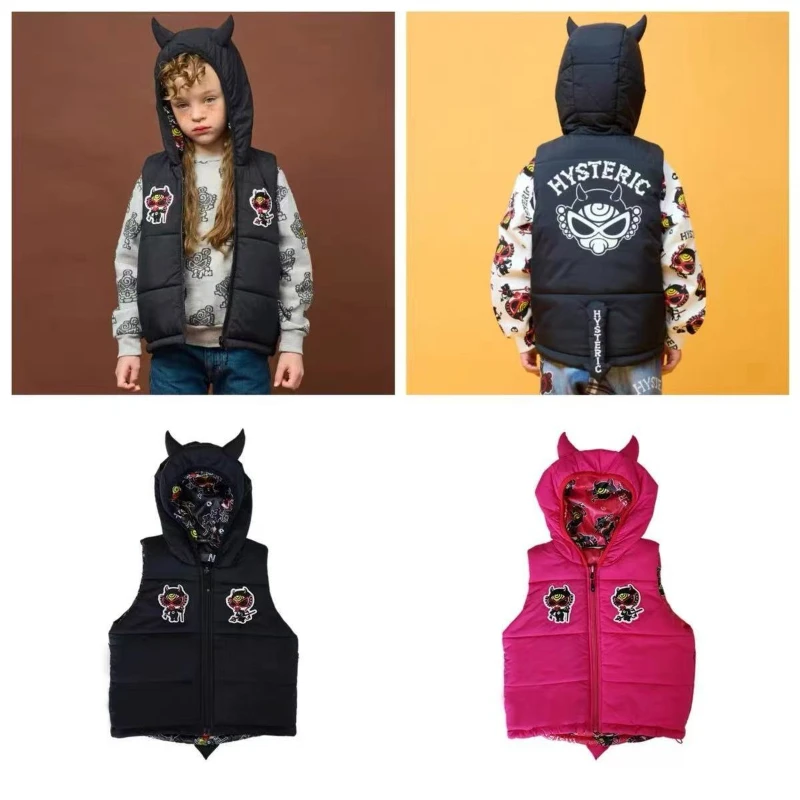 

Children's Sleeveless Coat 25 Autumn and Winter Children's Clothing Devil Fleece Thickened Boy Girl Vest