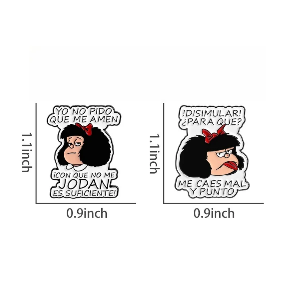 Funny Girl Mocking Words Brooch Cartoon Emotional Little Girl Brooches Backpack Clothing Coat Pin Decorative Accessories