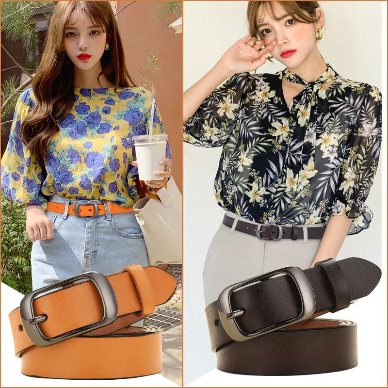 Dinisiton novas mulheres cinto de couro genuíno para cinta feminina casual all-match senhoras cintos ajustáveis designer marca de alta qualidade