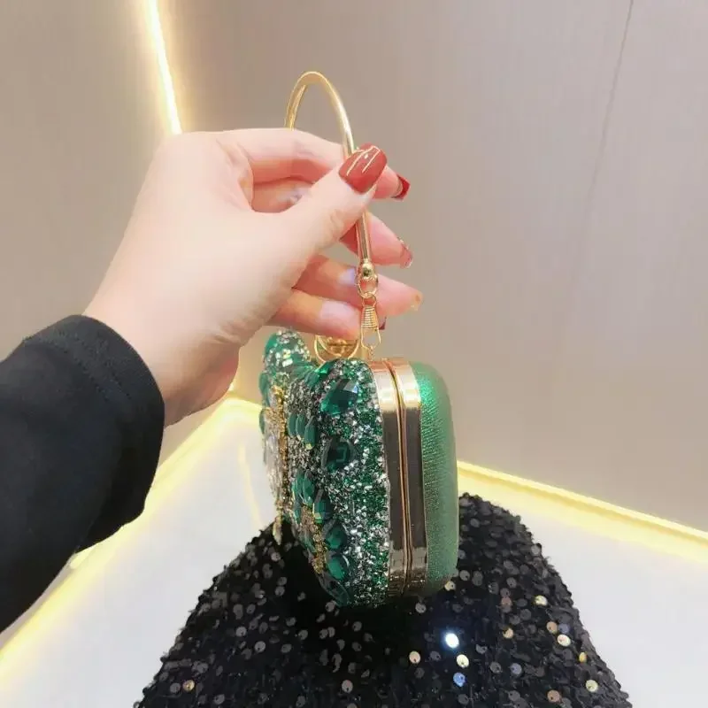 Women Diamond Evening Bag 2024 Dinner Purse Ladies Glitter Crystal Shiny Dress Clutch Bridal Wedding Banquet Handbag