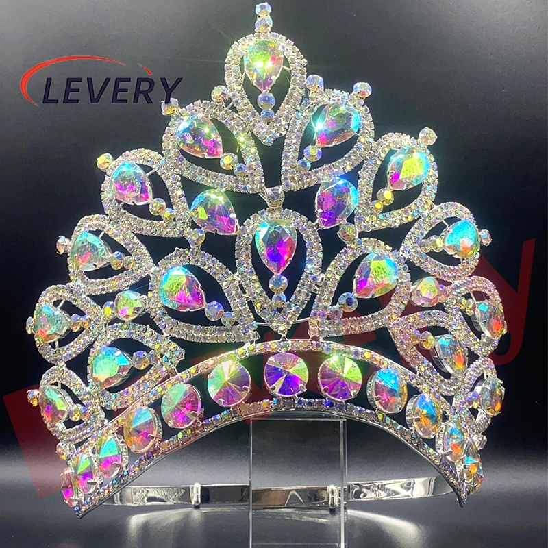 Levery Bridal Crown Hair Accessories Fashion Crown Baroque Crown High end Large Full Pageant Crown