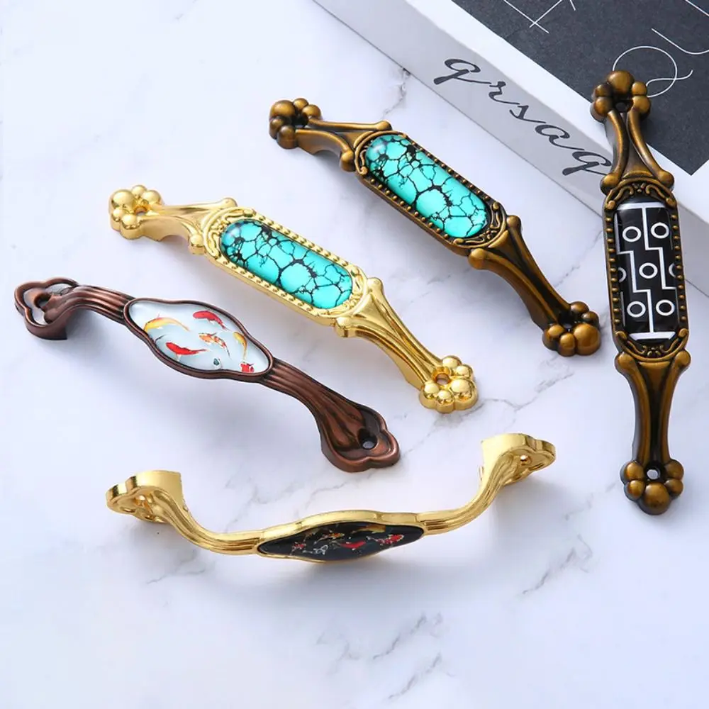 

4 Pcs Zinc Alloy Vintage Furniture Handles Minimalist Elegant Kitchen Cabinet Knobs Hardware Accessories Rural Drawer Pulls