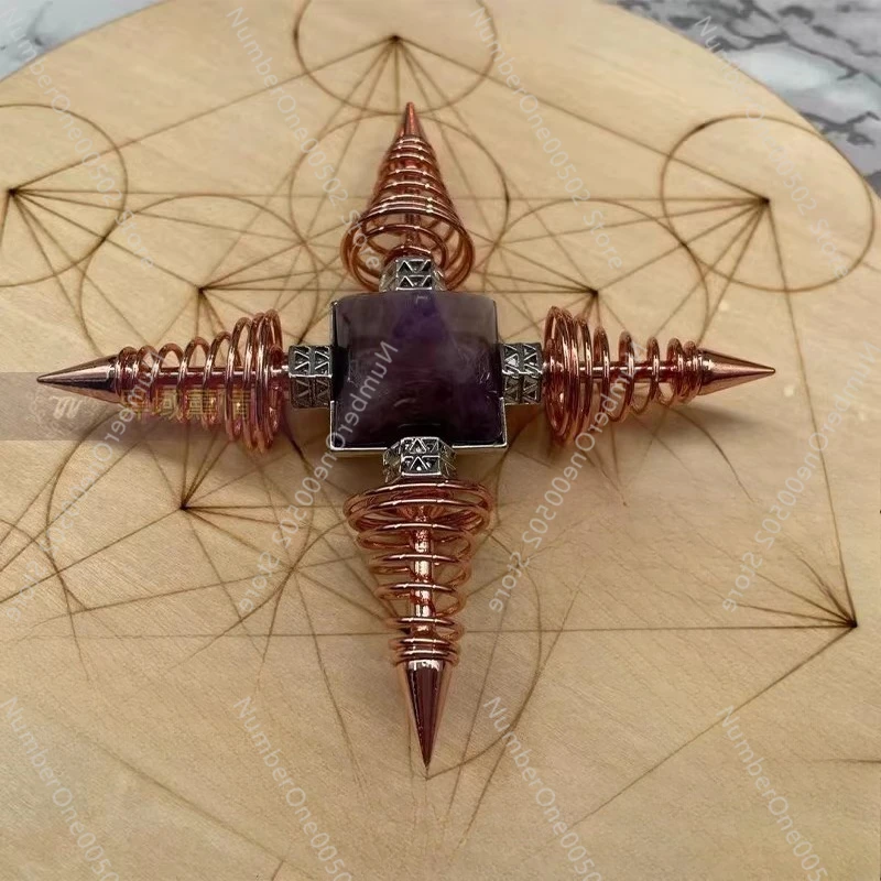 

Пирамида спиральная домашняя повседневная прикраса пудра кристалл аметист