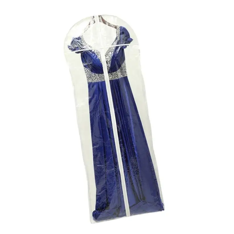 

31BB PVC Dustproof Garment Bag for Wedding Dresses and Formal Wear with Convenient Zipper Access Clothing Storage Accessory