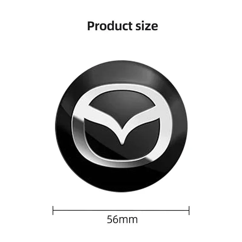 4pcs 56mm Car Wheel Center Hub Cap Rim Cover Emblem Stickers For Mazda 2 3 6 CX-3 CX-5 CX-8 MX-30 MX-5 BT-50 ATENZA ATENZA R360