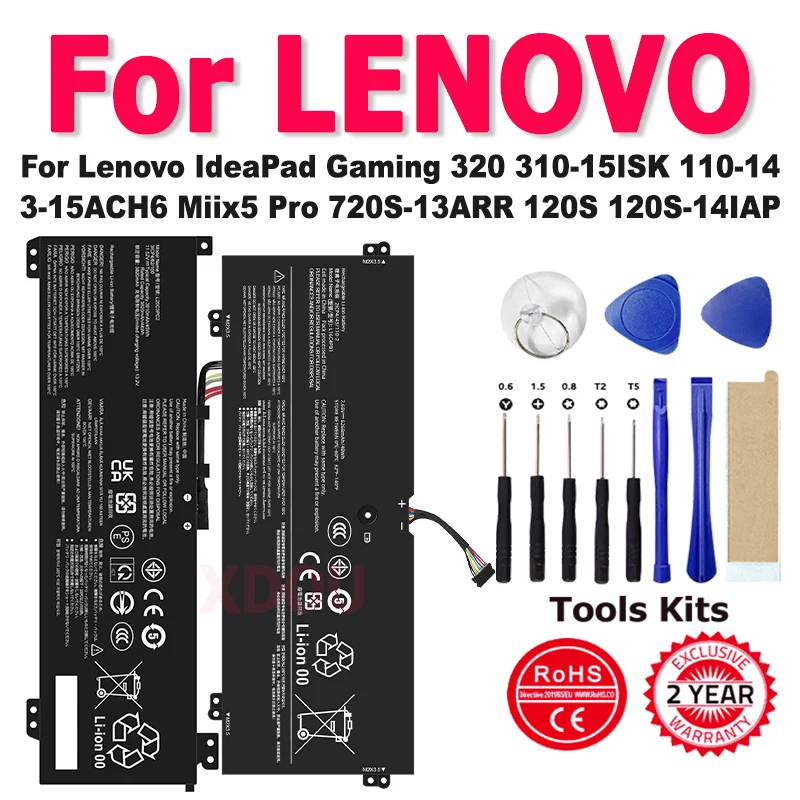 

XDOU L15L2PB4 L16M2PB1 Battery For Lenovo IdeaPad Gaming 320 310-15ISK 110-14 3-15ACH6 Miix5 Pro 720S-13ARR 120S 120S-14IAP