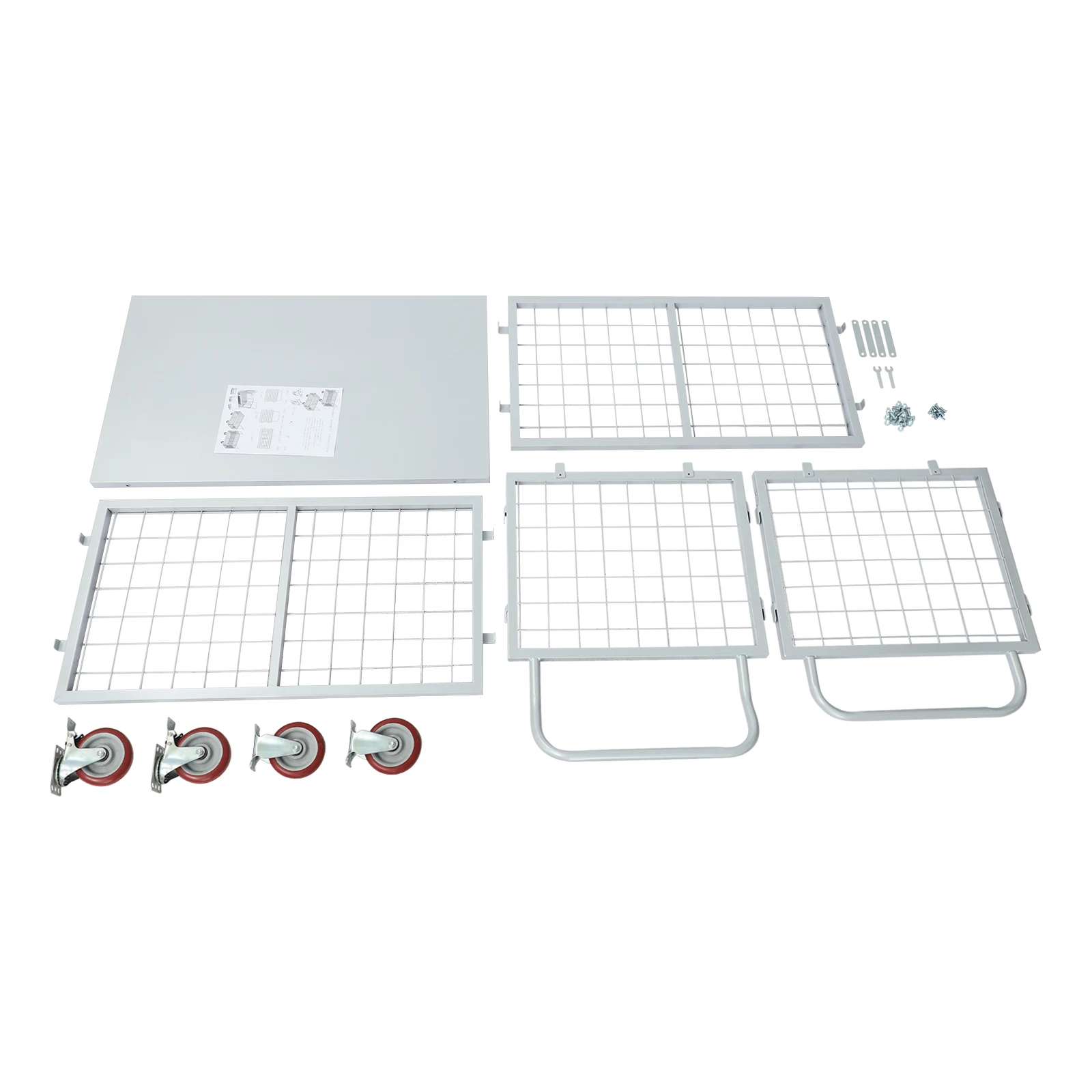 シルバー 97.5*60*52.8cm プラットフォームトラックカート 4-in-1 ヘビーデューティプラットフォームトラックカート 工場、作業場、倉庫、物流センター向け