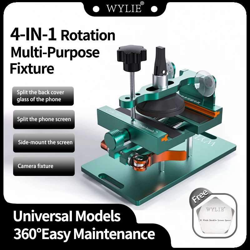 WYLIE WL-135A 4 IN 1 Rotation Multi-Purpose Fixture Mobile Phone Heating Free Diassembly Holder Screen Removal Separate Clamp