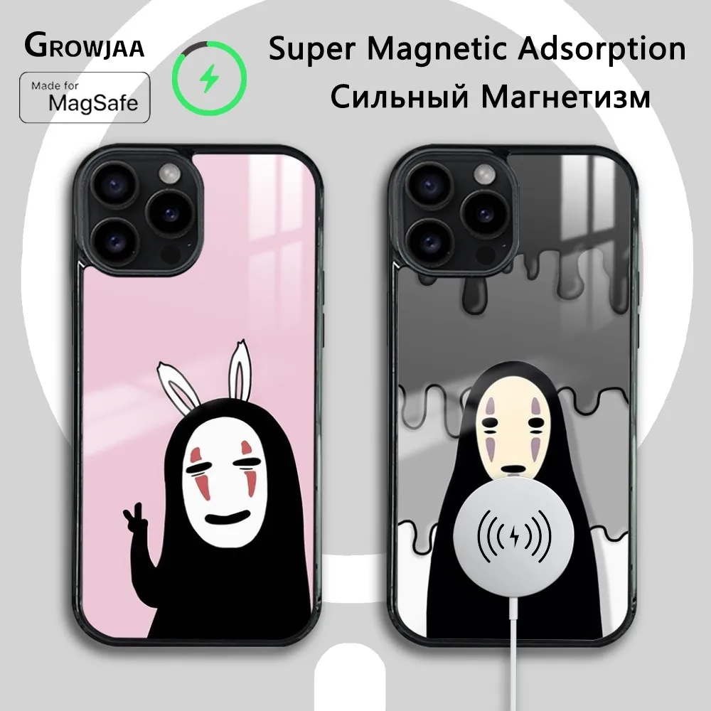 The G-Ghost Of The F-Faceless Man Magsafe Phone Case For iPhone 15 14 13 12 11 Pro Max Plus Mini Mirror Wireless Magnetic Cover