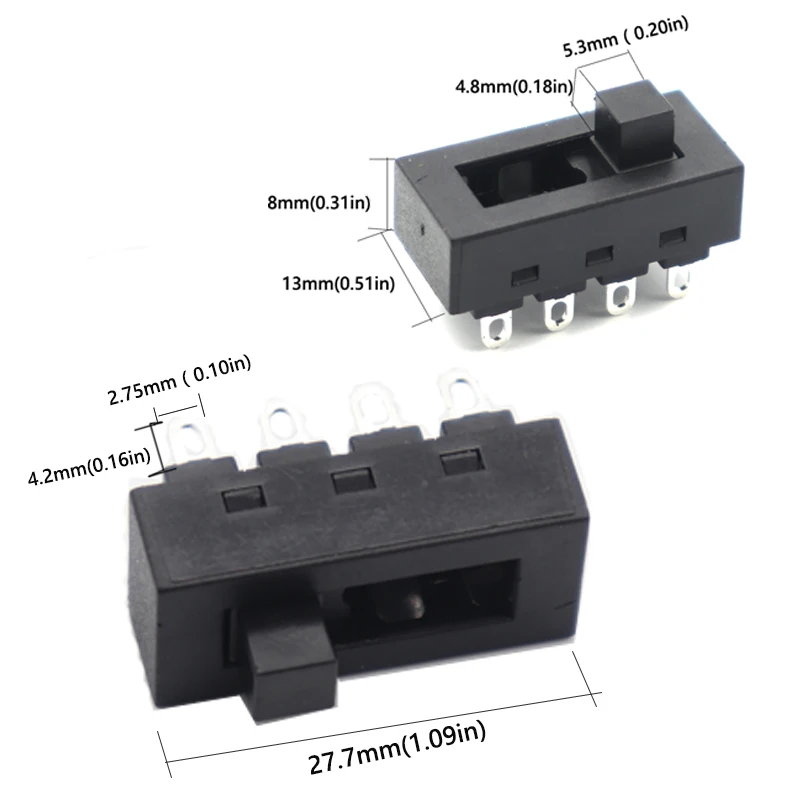 【5-1PCS】Black 12A 250V 3 Position 8 Pin Toggle Slide Switches LQ-103H Hair Dryer  for JJ-15 Philips Flyco FH6218/20/21/31