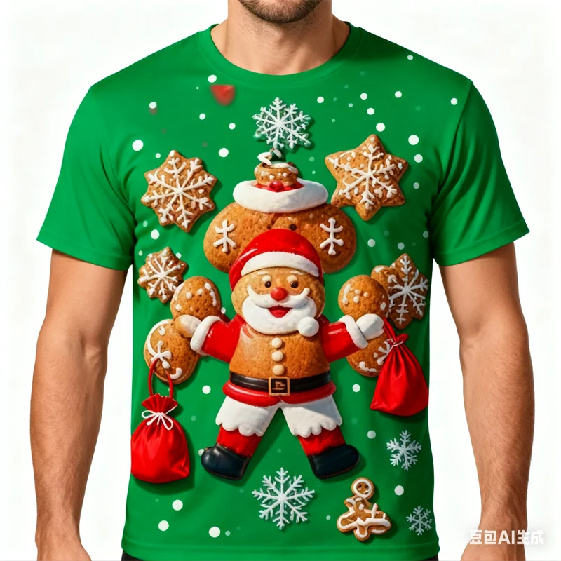 

Fashion 3D Print Merry Christmas Men's T Shirt Cute Santa Xmas Graphic Fun Streetwear Top New Year Carnival Party Unisex Clothes