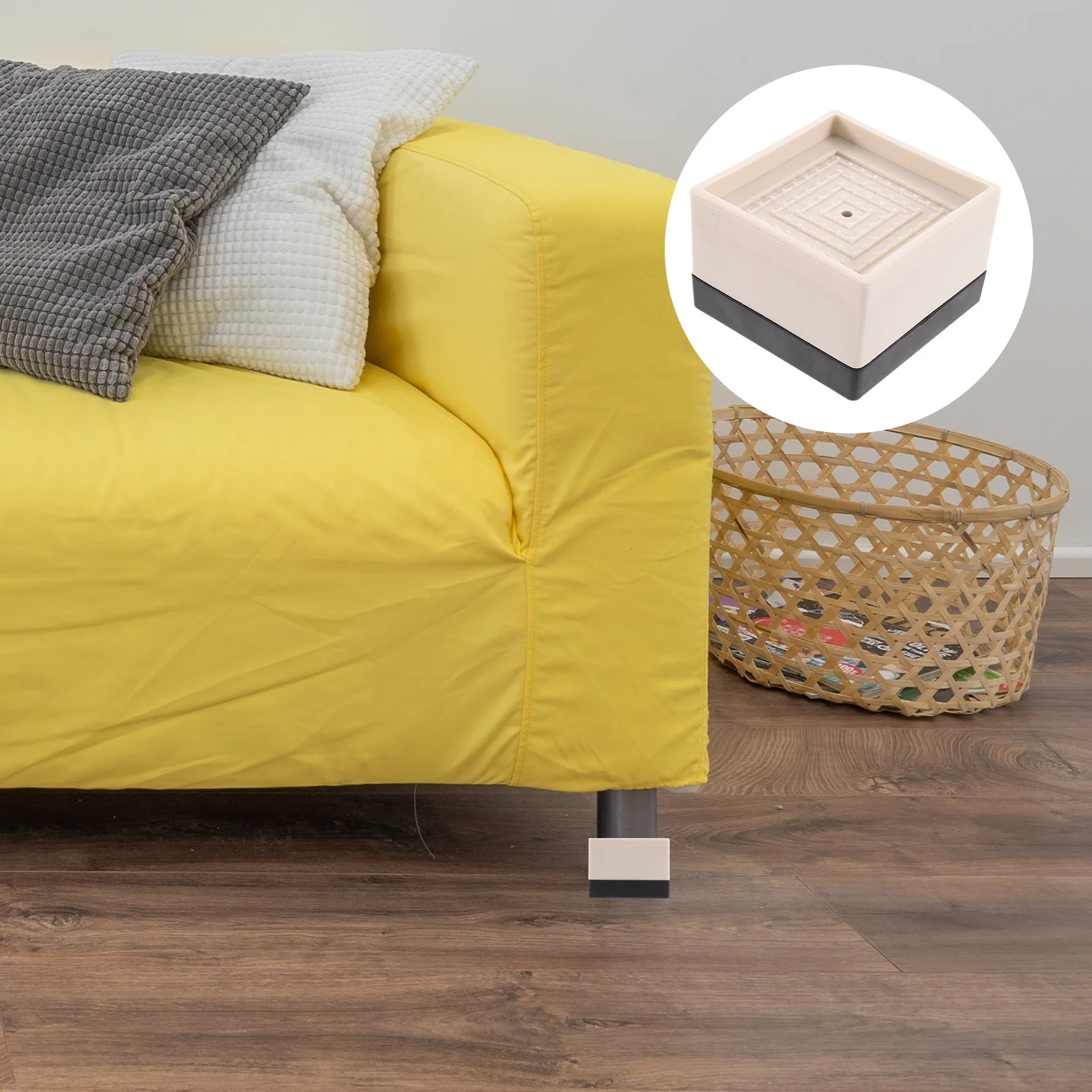 

4pcs Non-Slip Silicone Furniture Risers Heavy Duty Bed Lifts For Table Couch Cabinet Washing Machine Riser Blocks