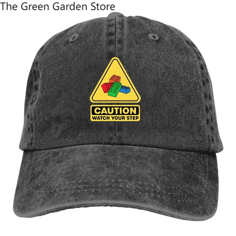 Caution Watch Your Step Toy Brick Building Block AFOL Baseball Cap Men Hats Women Visor Protection Snapback Building Blocks Caps