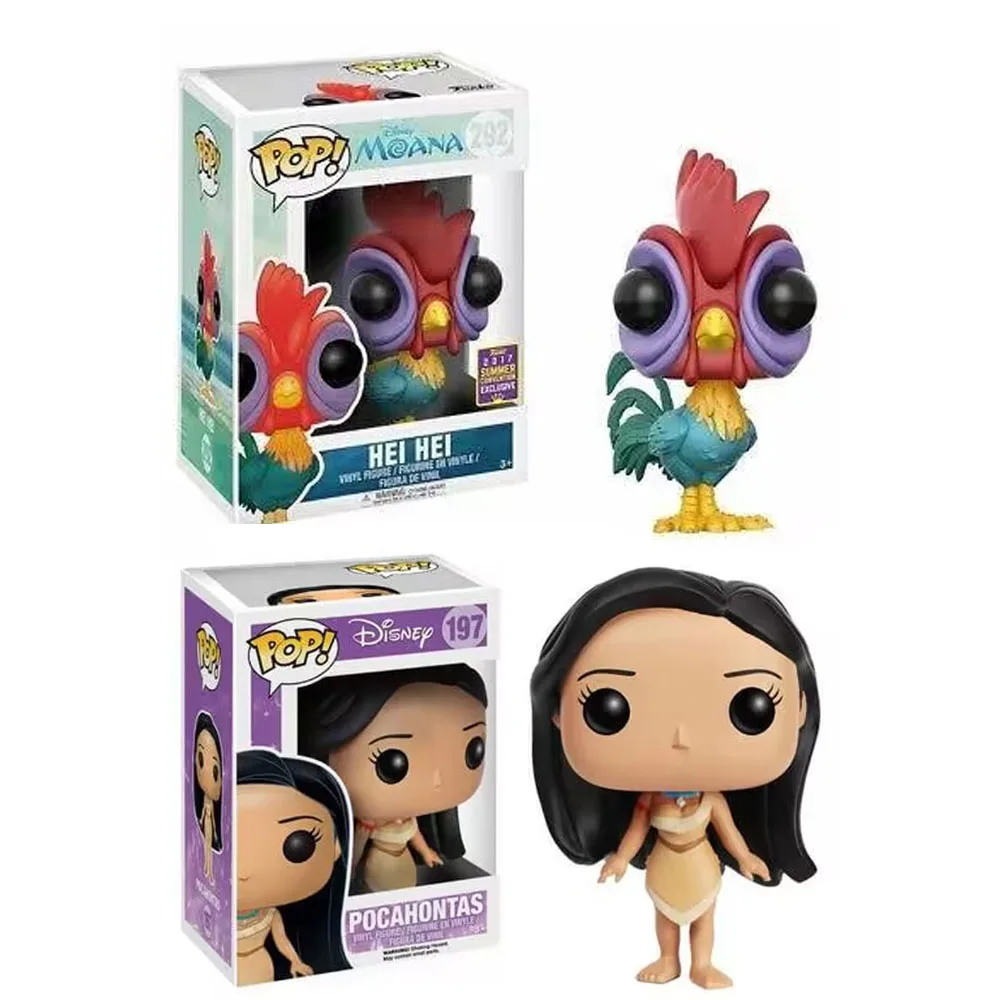 Funko Pop Disney Moana Pocahontas #197 Hei Hei #292 Vinyl Action Figure Toys Dolls Kids Gifts