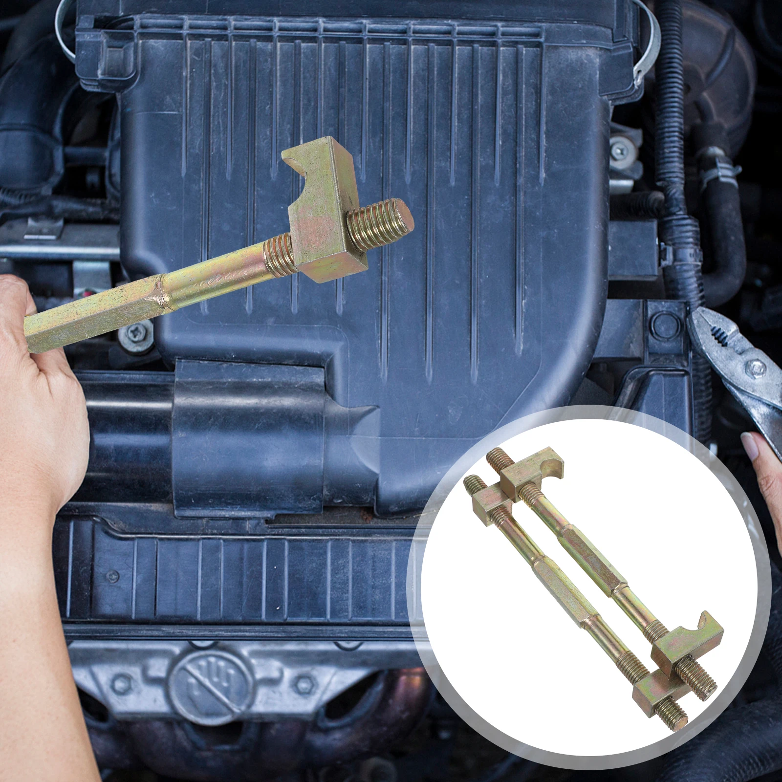 

2pcs Heavy Duty Car Strut Spring Compressor Tool Shock Absorber Removal Durable Metal Manual Secure Grip Auto Suspension