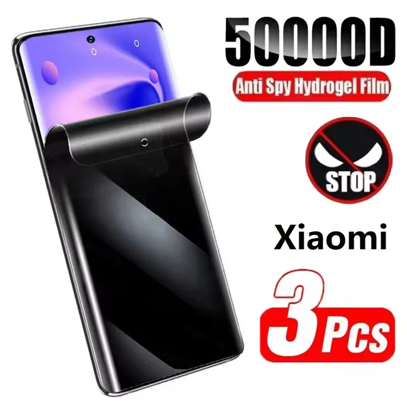 3 قطعة الخصوصية المضادة للتجسس هيدروجيل فيلم ل Xiaomi Redmi K70E 13R 13C K70 Pro غطاء كامل حامي الشاشة