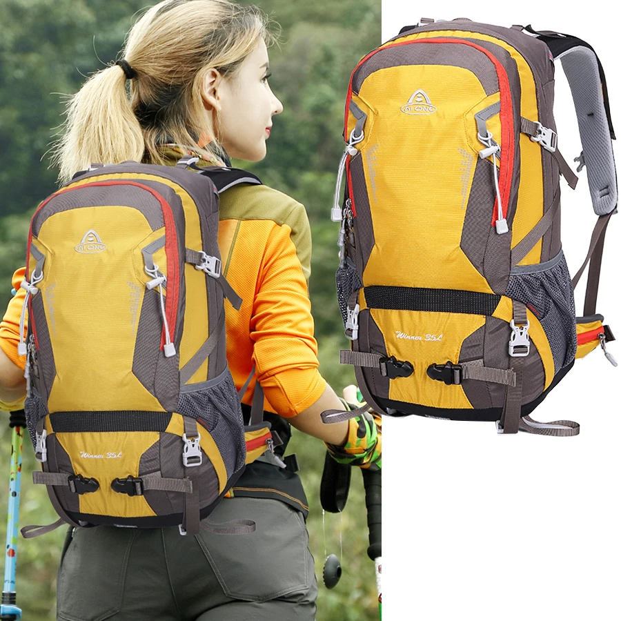 35L Outdoor Travel Hiking Backpack Climbing Backpack With Raincover for Men Women Framed Sports Trekking Camping Bag  Daypack