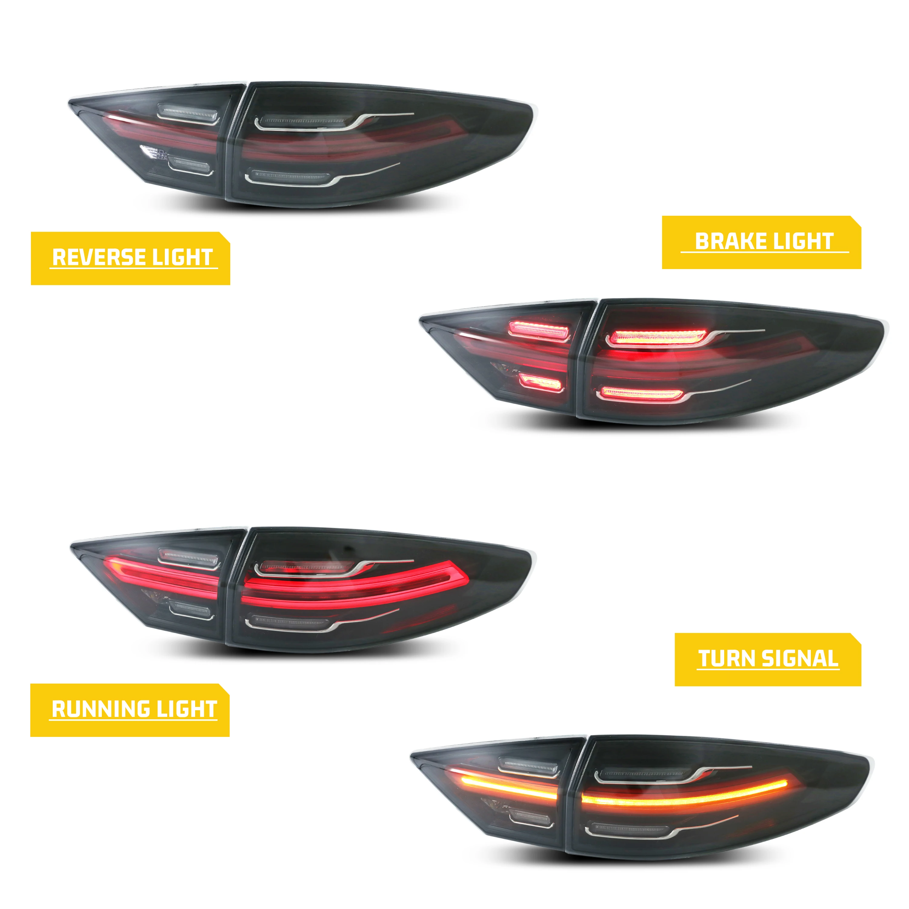 LED Tail Lights for Ford Mondeo MK V Fusion 2013-2020 Start-up Animation Sequential Turn Signal Rear Lamps Assembly