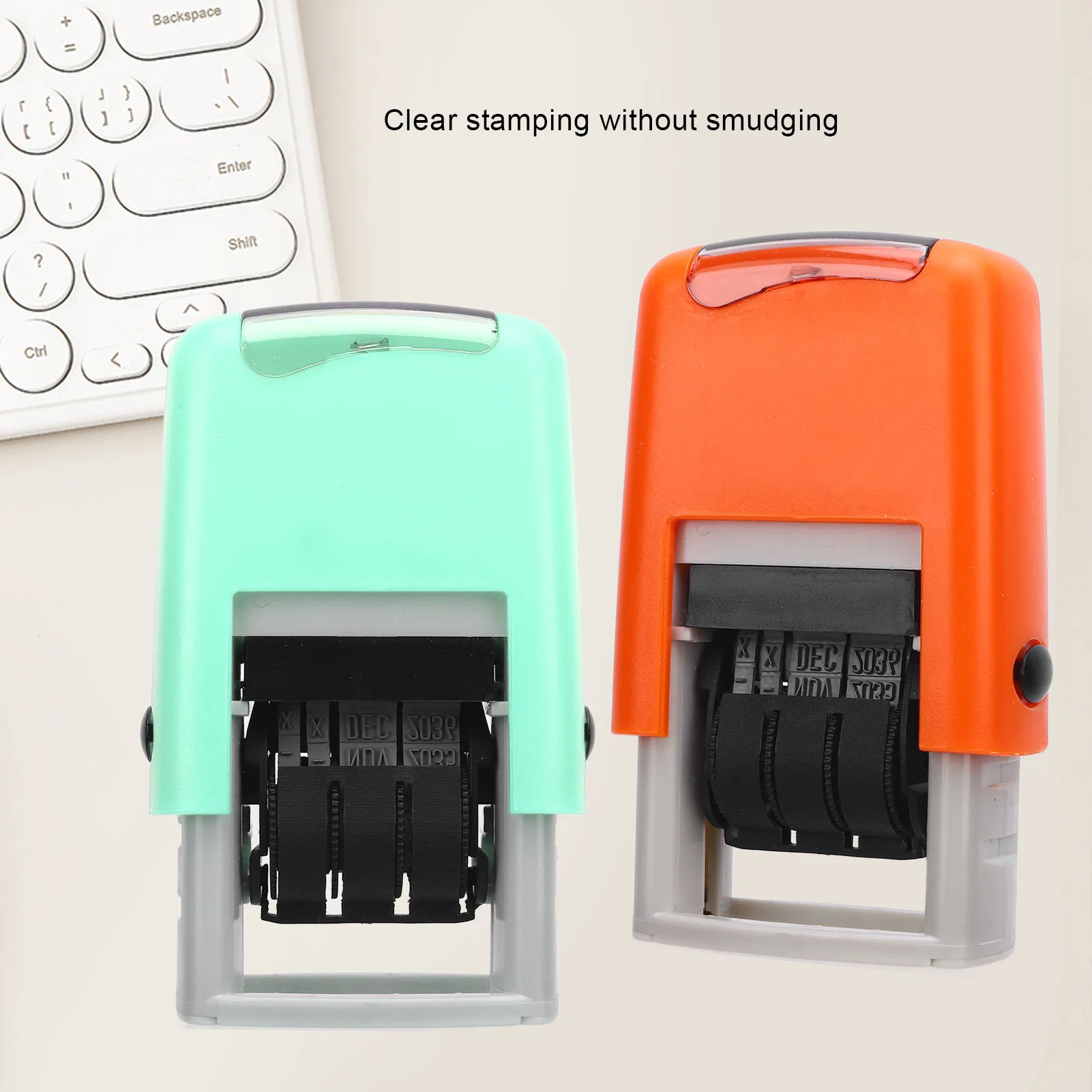 25x2.8mm Automatic English Date Stamp Clear Stamping Quick Drying Adjustable Date Stamp for Study Work Life